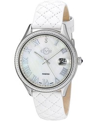 Gv2 By Gevril 1800 Asti Swiss Quartz Stainless Steel And White Leather Casual Watch