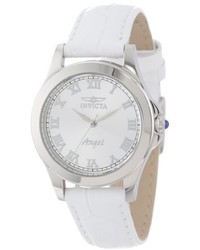 Invicta 14804 Angel Silver Dial White Leather Interchangeable Strap Watch Set