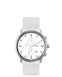 Jorg Gray White Leather Strap Watch