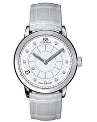 88 Rue du Rhone Ladies Double 8 Origin White Leather Watch With Diamonds