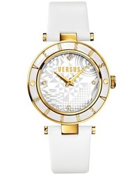 Versus By Versace Logo Leather Strap Watch 34mm