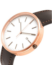 Uniform Wares M40 Rose Gold Pvd Plated Stainless Steel And Cordovan Leather Watch