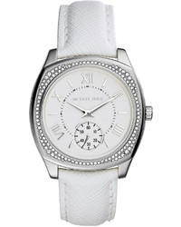 Michael Kors Michl Kors Bryn Stainless Leather Strap Watch White
