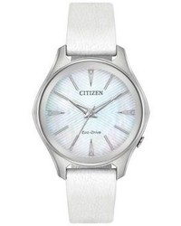 Citizen Modena 3 Hand Basic Stainless Steel And Leather Strap Watch