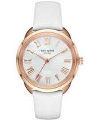 Kate Spade New York Bow Crosstown Analog Leather Strap Watch