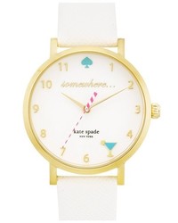 Kate Spade New York Metro Somewhere Leather Strap Watch 34mm