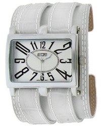 EOS New York Unisex 19lwht Trendsetter White Leather Strap Watch