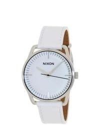 Nixon A129391 00 White Leather Quartz Watch With White Dial