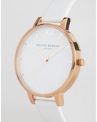 Olivia Burton Oliva Burton White Big Dial Leather Watch