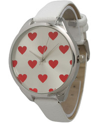 Olivia Pratt Olivia Pratt Hearts Dial White Leather Watch 13942white