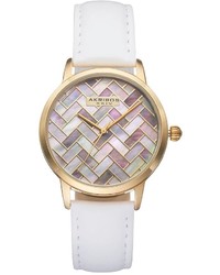 Akribos XXIV Ornate Artistic Leather Watch