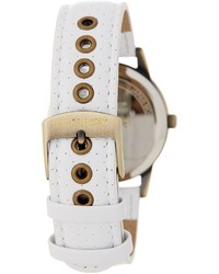Steve Madden Perforated Leather Strap Watch