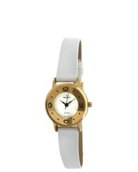 Peugeot Vintage 380 4 White Leather Deco Watch