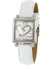 Stuhrling Original 2531115p2 Amour Aphrodite Diamond Accented Stainless Steel Watch With Leather Band