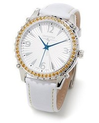 Swisstek Sk21406l Citrinewhite Leather Watch