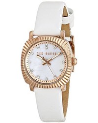 Ted Baker Te2122 Mini Jewels Gold And White Leather Watch
