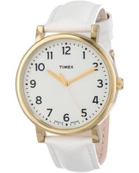 Timex Unisex T2p170ab Originals Classic Round White Leather Strap Watch