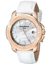 Tommy Bahama 10018300 Laguna Rose Gold Tone Stainless Steel White Leather Watch