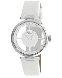 Kenneth Cole New York Transparent Dial Leather Strap Watch 36mm