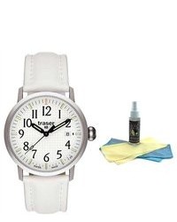 Traser T 4102 Classic Basic White Leather Strap Watch With 30ml Ultimate Watch Cleaning Kit