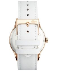 Lacoste Victoria Crystal Logo Leather Strap Watch 40mm