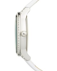 Ted Baker London Vintage Glam Crystal Bezel Leather Strap Watch 34mm