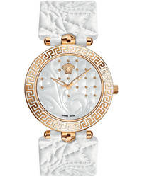 Versace Watch Swiss Vanitas White Calfskin Leather Strap 40mm Vk701 0013