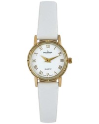 Peugeot White Leather Watch 3051wt