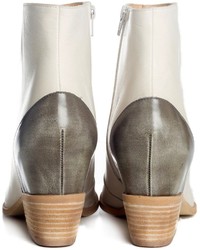 Maison Martin Margiela Mm6 Leather Hidden Wedge Ankle Boots