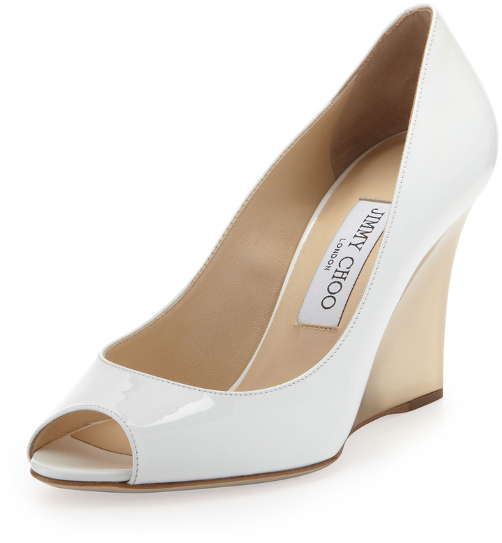 jimmy choo peep toe wedges