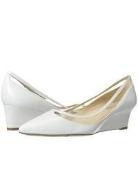 Nine West Nietta Wedge Shoes Whiteclear Leather