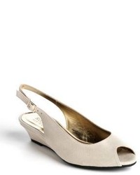 Ron White Elaine Suede Slingback Wedge Pumps