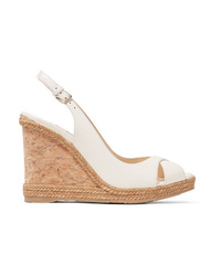 Jimmy Choo Amely 105 Leather Slingback Wedge Sandals