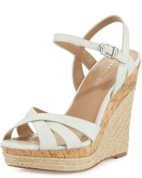 Charles by Charles David Astro Leather Wedge Sandal White