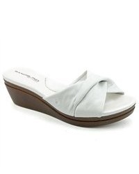 Bandolino Yeva White Leather Wedge Sandals Shoes Newdisplay