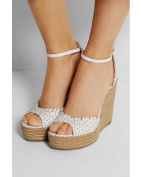 Tabitha Simmons Harp Perforated Leather Espadrille Wedge Sandals