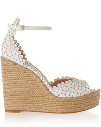 Tabitha Simmons Harp Perforated Leather Espadrille Wedge Sandals