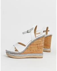 Head over Heels by Dune Head Over Heels Maissie White Embellished Cork High Wedges