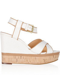 Ash Honey Leather Wedge Sandals
