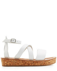 K. Jacques Kjacques Leather Sandals With Espadrille Wedge