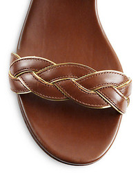 Michael Kors Michl Kors Gabrielle Leather Stacked Wedge Sandals