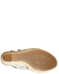 GUESS Onixx Snake Embossed Leather Wedge Sandal