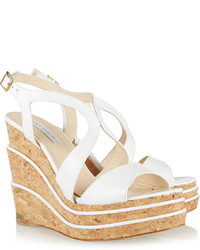 Paloma Barceló Patent Leather Wedge Sandals