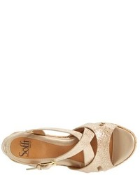 Sofft Sfft Vivien Strappy Leather Wedge Platform Sandal