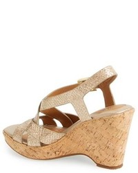 Sofft Sfft Vivien Strappy Leather Wedge Platform Sandal