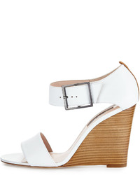 Sarah Jessica Parker Sjp By Tate Leather Wedge Sandal White