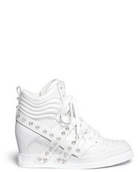 Ash Cl High Top Leather Wedge Sneakers