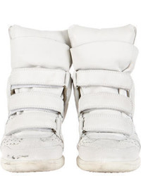 Isabel Marant Leather Wedge Sneakers