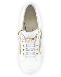 Giuseppe Zanotti Lorenz Zip Front Wedge Sneaker White