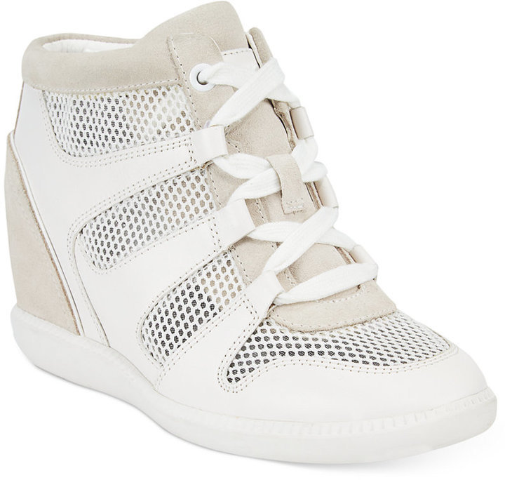 MICHAEL Michael Kors Michl Michl Kors Astrid High Top Wedge Sneakers, $195  | Macy's | Lookastic